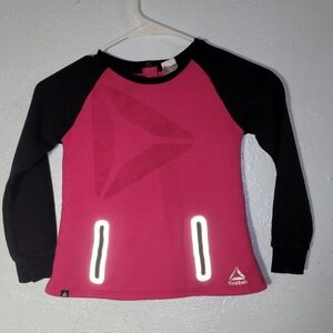 Reebok 5T Girls Pink Black Long Sleeve Shirt